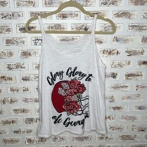 UGA “Glory Glory to ole Georgia” White Sleeveless Tank Tee